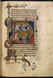 Egerton MS 3277, f.123r, Large historiated initial 