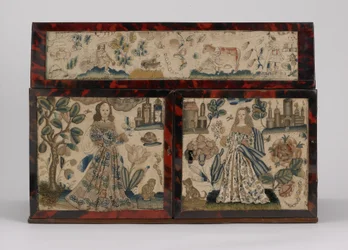 Embroidered casket, c.1660