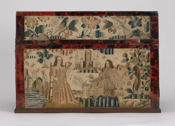 Embroidered casket, c.1660