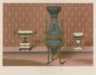 Enamelled Vases by Barbedienne, Paris