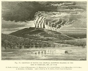 Eruption of Mauna Loa on the 14 February 1877, at 9 pm