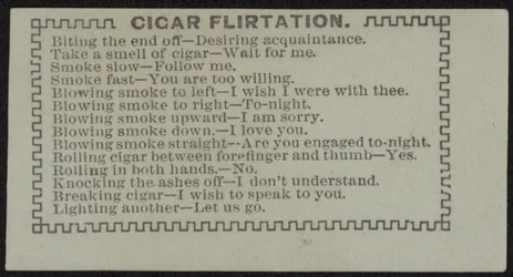 Escort Card Titled Cigar Flirtation