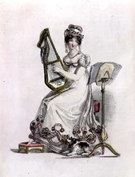 Evening/Opera Dress, fashion plate from Ackermann