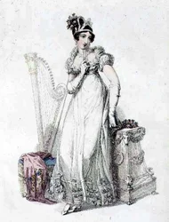 Evening Dress, Fashion Plate from Ackermann