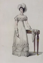 Evening dress, fashion plate from Ackermann