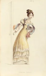 Evening dress, fashion plate from Ackermann