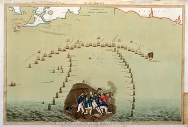 Ever Memorable Battle off Cape Trafalgar, 21st October 1805, published by Laurie & Whittle, 12th December 1805