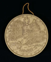 Facsimile of the Great Seal of England of 1651, reverse showing a map of England, Wales and Ireland