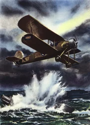 Fairey Swordfish Sinking a U-Boat in the North Sea