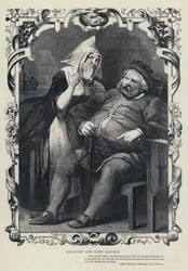 Falstaff and Dame Quickly, Merry Wives of Windsor, Act ii, Scene 2