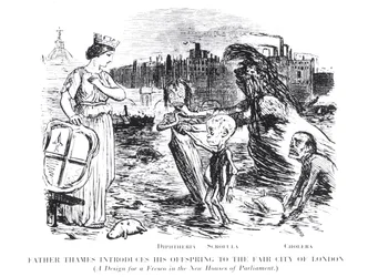Father Thames Introduces his Offspring to the Fair City of London, a Design for a Fresco in the New Houses of Parliament