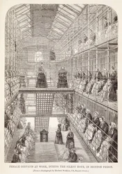Female Convicts at Work during the Silent Hour in Brixton Prison, from The Criminal Prisons of London and Scenes of Prison Life by Henry Mayhew and John Binny, 1860