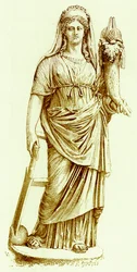 Fortuna, Statue in the Vatican, Illustration from History of Rome by Victor Duruy, Published 1884