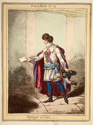 French Habits No. 12, State Messenger, pub by H. Humphreys May 21st 1798