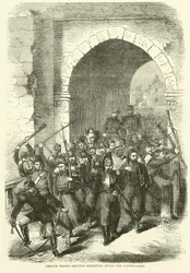 French troops leaving Strasburg after the capitulation, September 1870