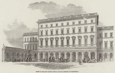 Front of the New Grand Central Railway Station, at Birmingham