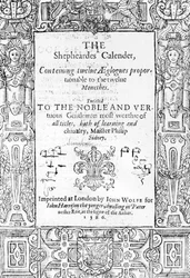 Frontispiece of The Shepheardes Calender by Esmond Spenser, published 1586