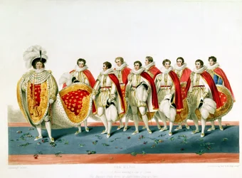 George IV in Coronation Robes Wearing a Cap of Estate, engraved by E. Scrivenor, from a plate by Sir George Naylor
