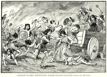 German Women Defending Their Wagon Castles