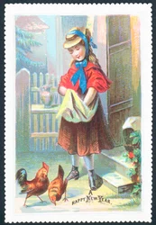 Girl Feeding Chickens