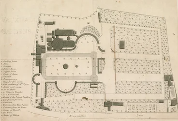 Ground plan of Vauxhall Gardens, London