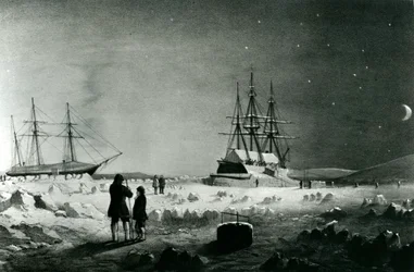 HMS Assistance and Pioneer in Winter quarters returning Daylight