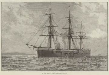 HMS Sultan, stranded near Malta