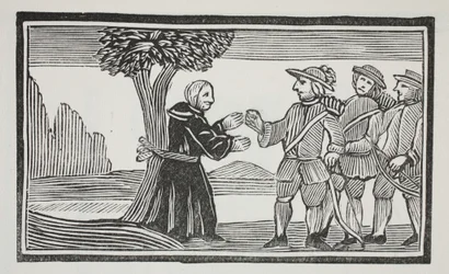 He bound the Abbot to a tree (illustration)