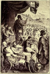 Herodotos Reading His History at a Public Festival (illustration from The Illustrated History of the World, published c.1880)