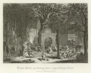 Hindu Fakirs Practising Their Superstitious Rites