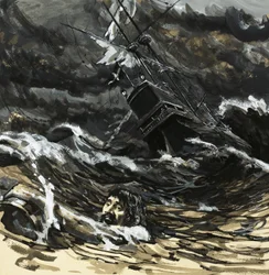 Hugo Grotius was forced to swim ashore after his ship sank