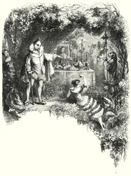 Illustration for the ballet, Le Diable boiteux, or The Devil on Two Sticks