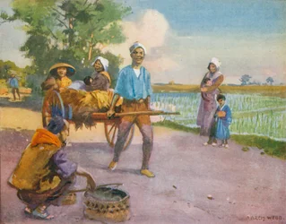 In Far Japan, Returning from the Rice Fields