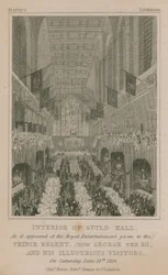 Interior of Guildhall, London, as it appeared at the Royal Entertainment given to the Prince Regent