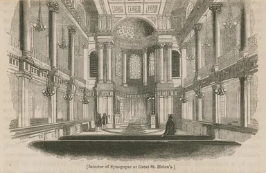 Interior of Synagogue at Great St Helens, London