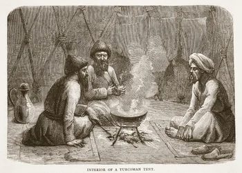 Interior of a Turcoman Tent, illustration from Cassell
