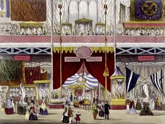 Interior of the Great Exhibition - Egypt, Turkey and Greece, by Chevanne, pub. by Read & Co.