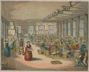 Interior View of a Textile Mill