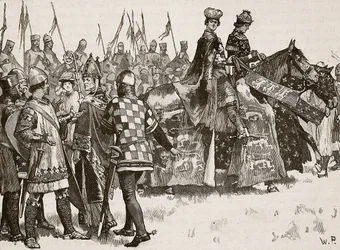 Interview between Becket and King Henry (Illustration from Cassell