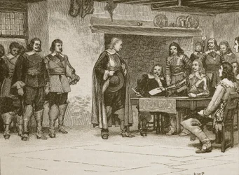 Interview between Charles and the Earl of Denbigh, illustration from Cassell
