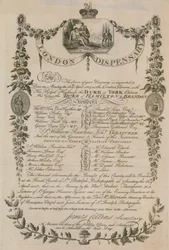 Invitation to a dinner held by the London Dispensary at the London Tavern, 16 April 1804