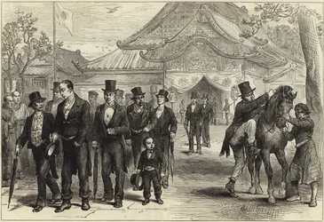 Japanese Government Officials Returning from Paying Their Respects to the Mikado