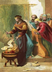 Jehoakim Destroying the Divine Message