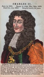 King Charles II (coloured engraving)