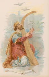 King David playing the harp