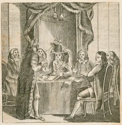 King James II receiving intelligence of the planned invasion by William of Orange