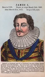 King James I (coloured engraving)