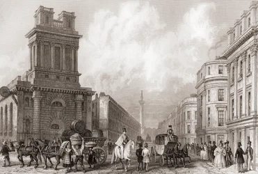 King William Street and St Mary Woolnoth, London, England