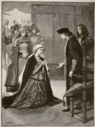 Lady Catherine Gordon Before Henry VII, Illustration from Cassell