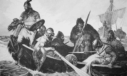 Leif Ericson discovers the shore of Vinland the Good, probably Newfoundland